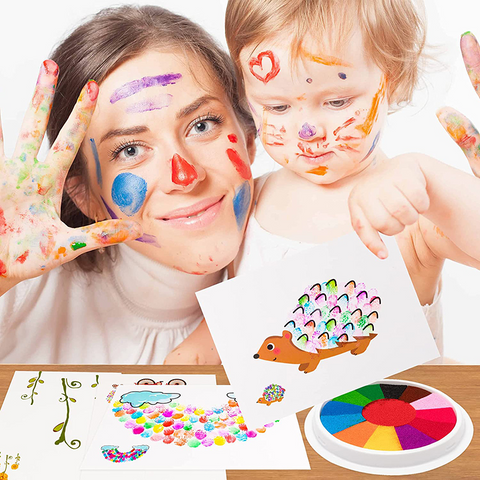 KIT Pintura Criativa - Pintura à Dedo Montessori + Álbum de Pintura (Atóxico e Lavável)