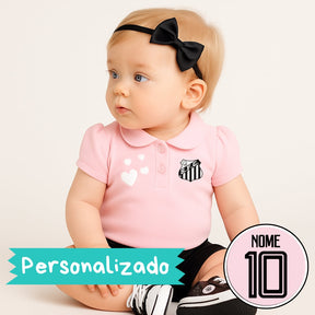 Kit Luxo Body Rosa Santos Com Tênis, Shorts/Calça e Laço
