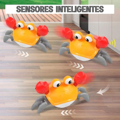Caranguejo Fujão com Sensor de Obstáculos, Música e Luzes