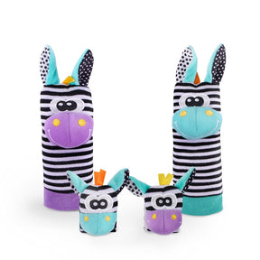Meias e pulseiras Sensoriais Chocalho /4Peças