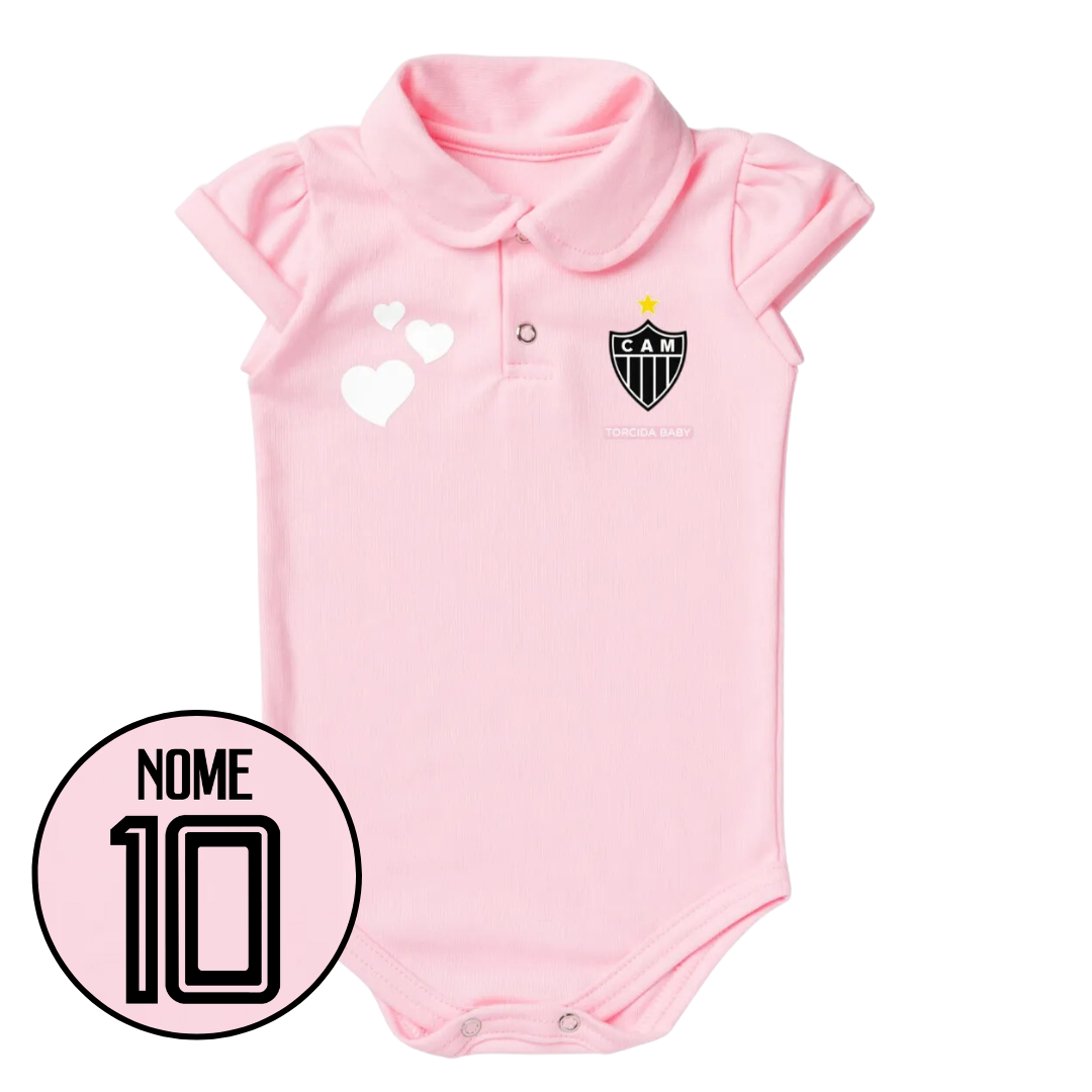 Body Rosa Personalizado do Atlético MG
