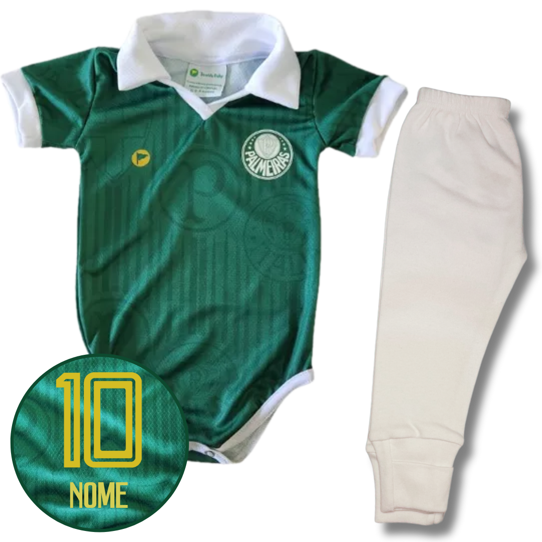 Kit Body Polo Verde Proteção UV e Shorts/Calça Palmeiras